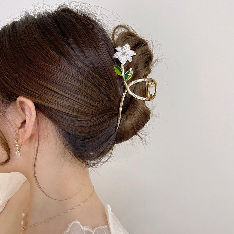 Moda Casual Flor Penteado